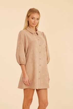 Dolce Cabo Soft Faux Suede Dress - Camel maxi dresses clearance