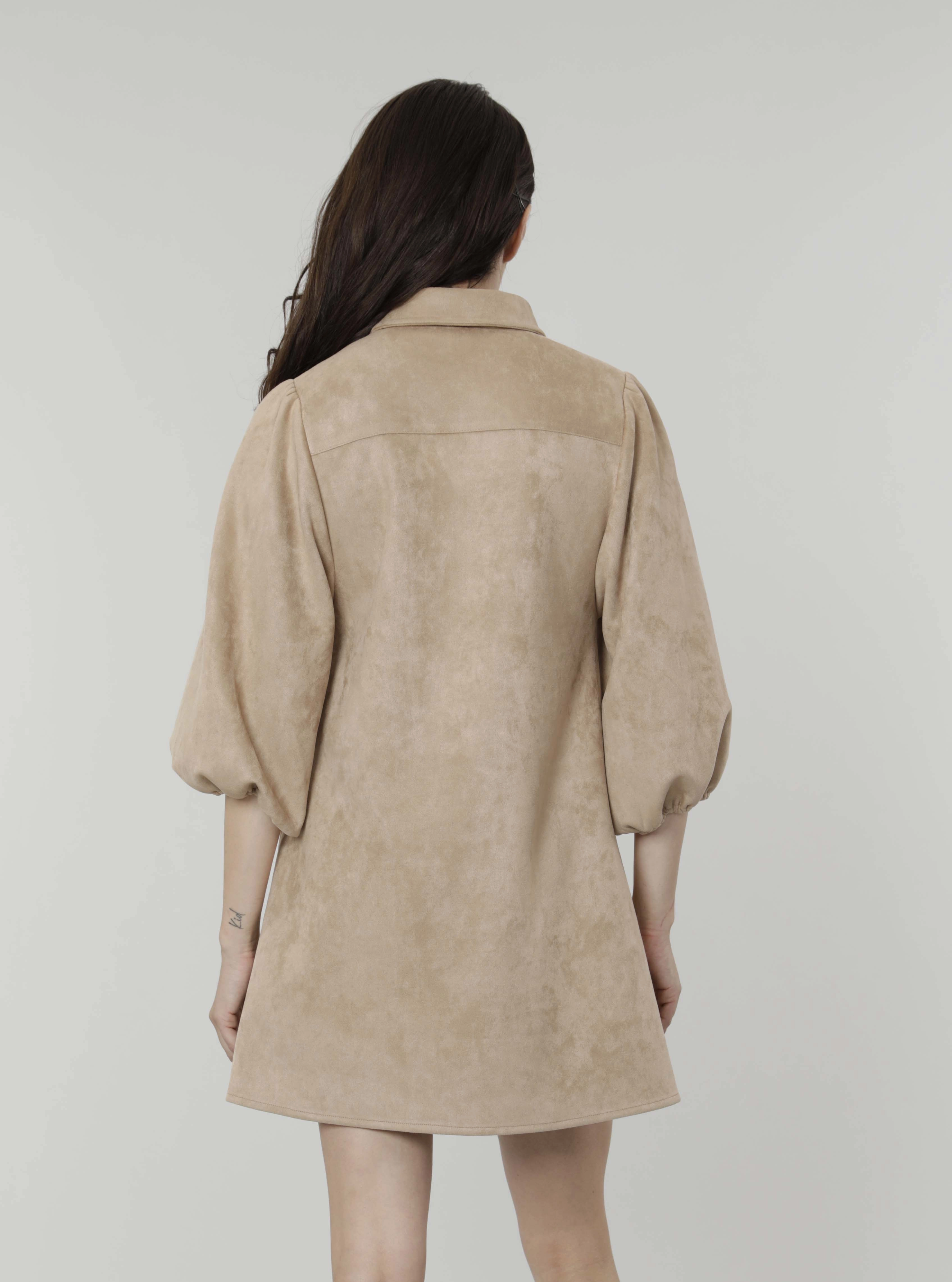 Dolce Cabo Soft Faux Suede Dress - Camel