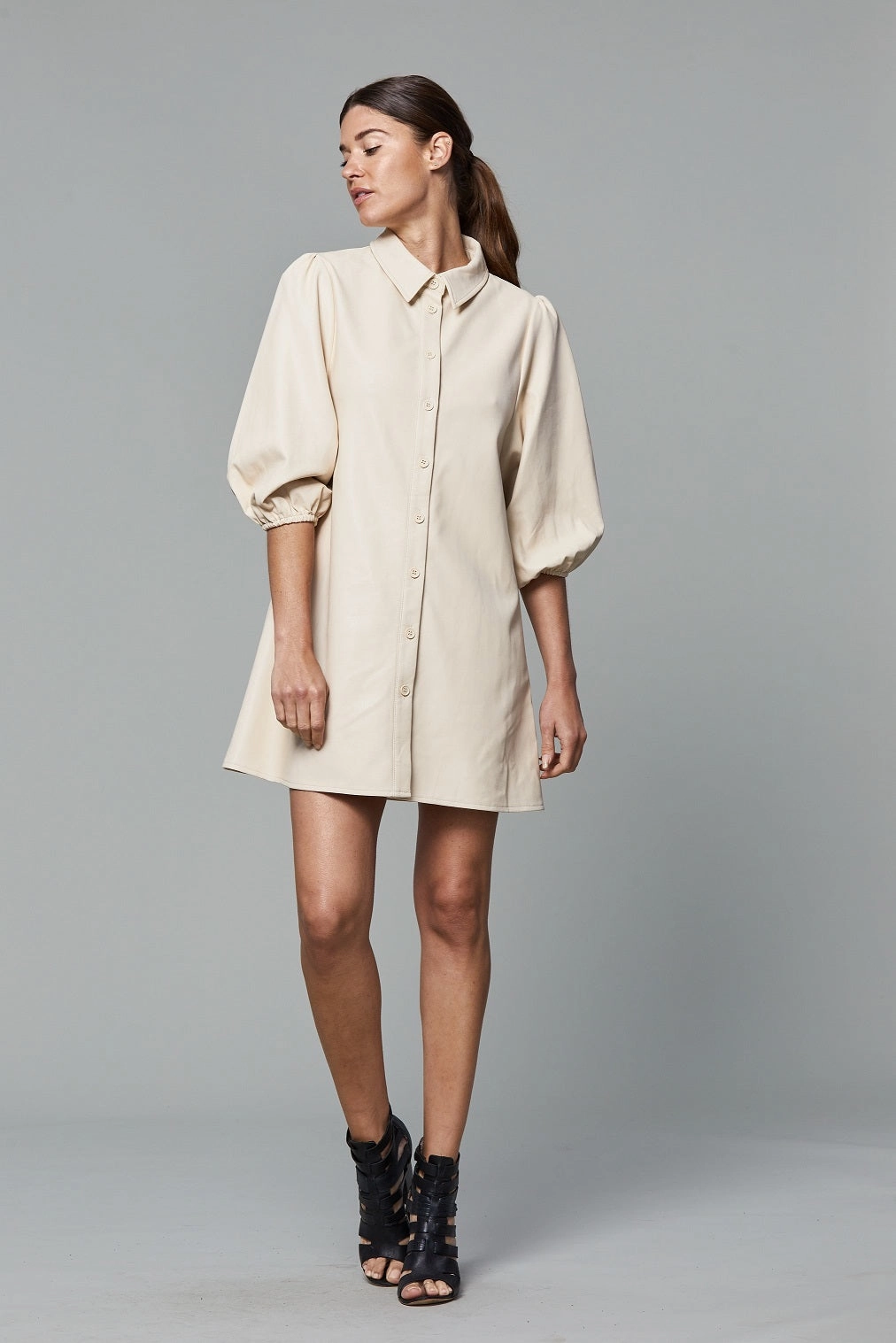 Dolce Cabo Soft Vegan Leather Dress - Creme