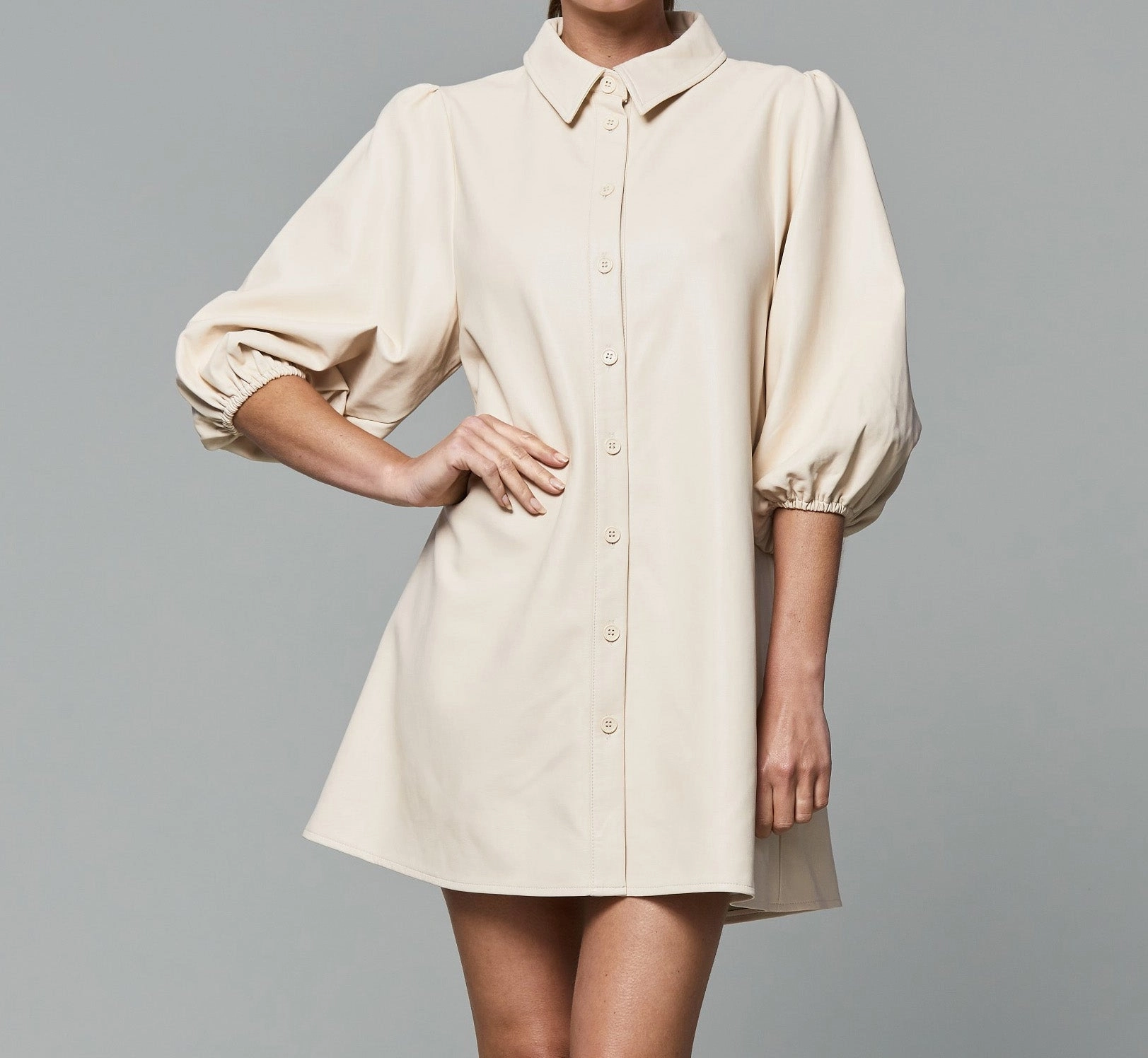 Dolce Cabo Soft Vegan Leather Dress - Creme
