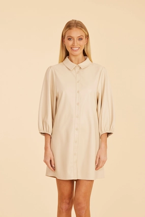 Dolce Cabo Soft Vegan Leather Dress - Creme maxi dresses clearance
