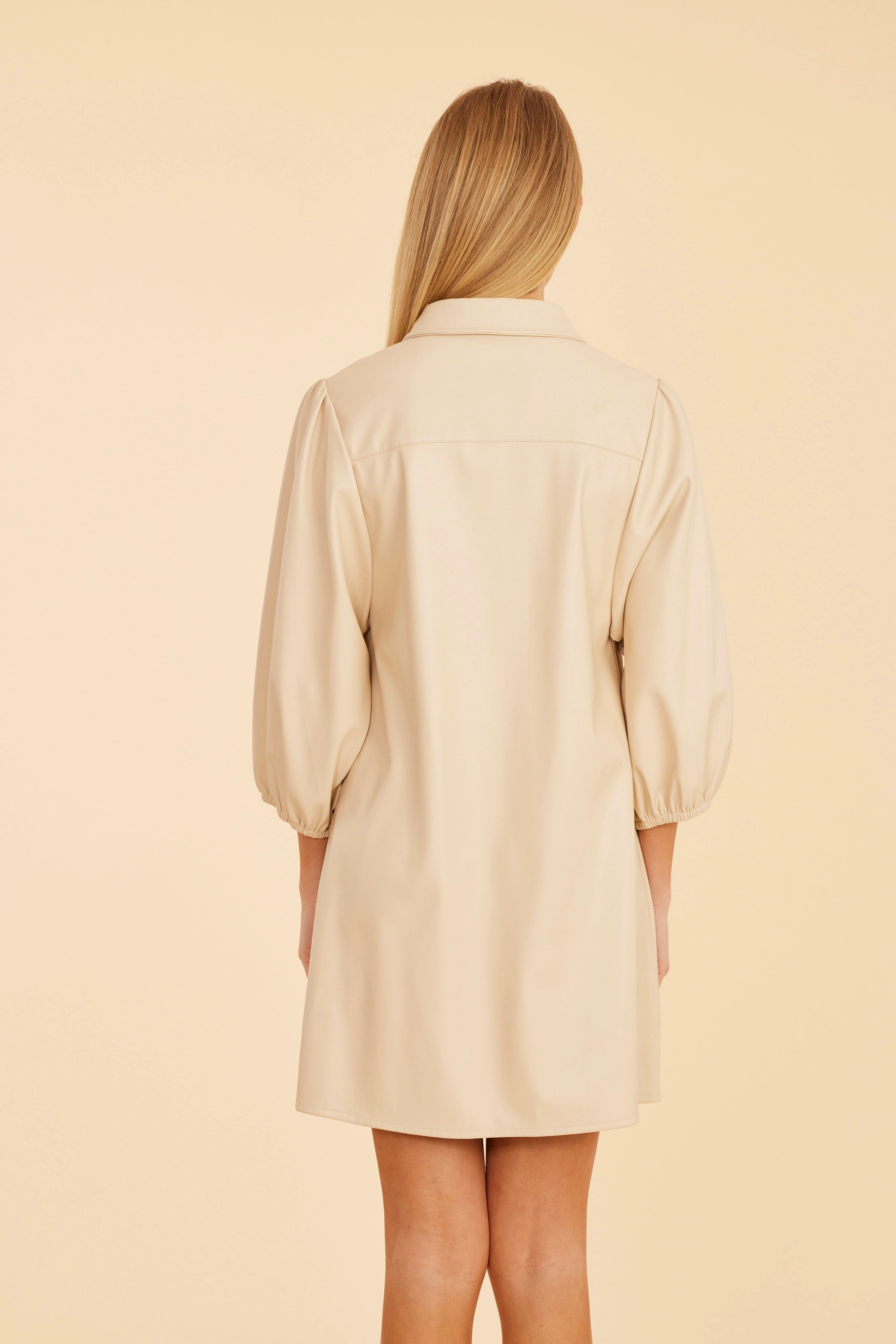 Dolce Cabo Soft Vegan Leather Dress - Creme