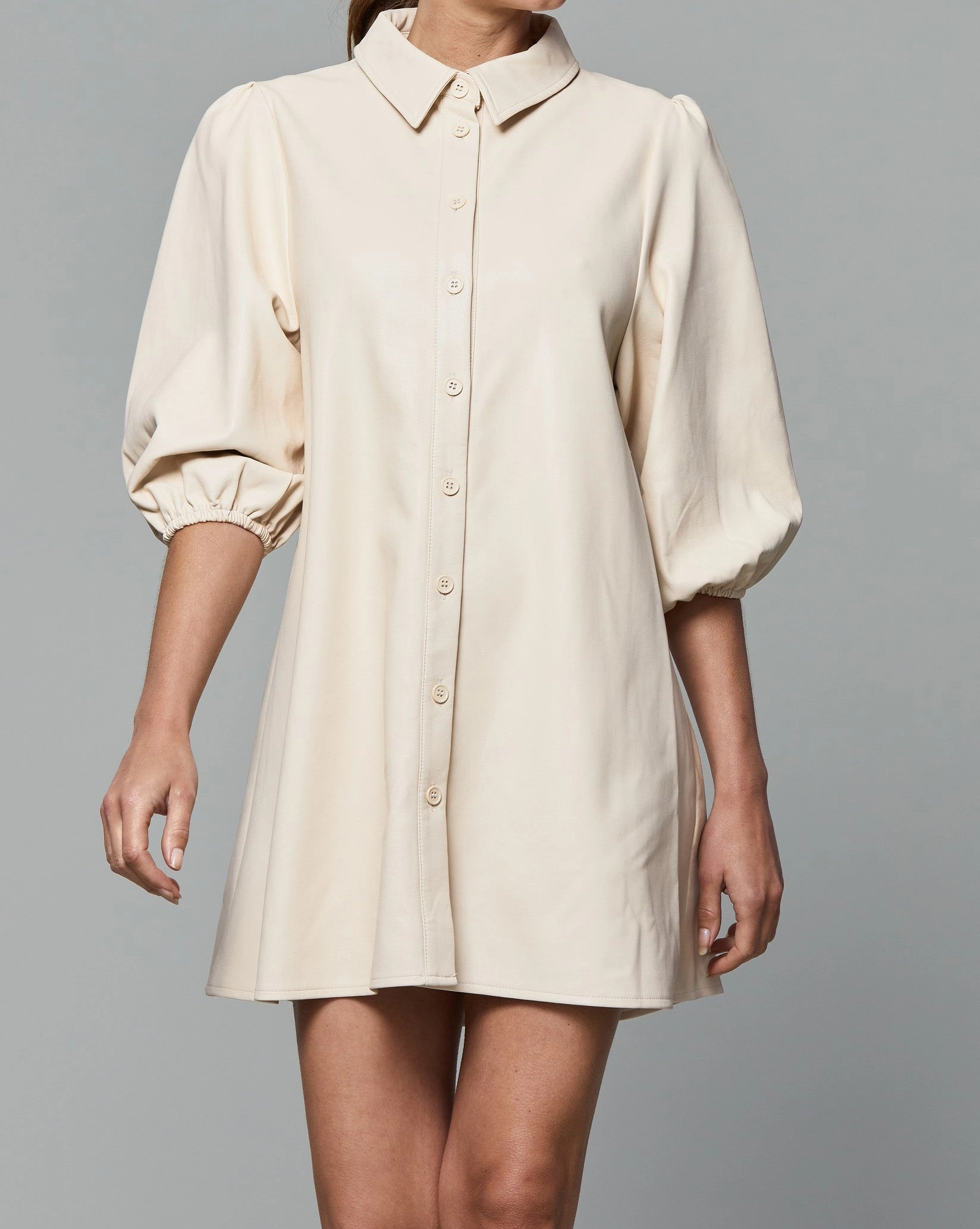 Dolce Cabo Soft Vegan Leather Dress - Creme