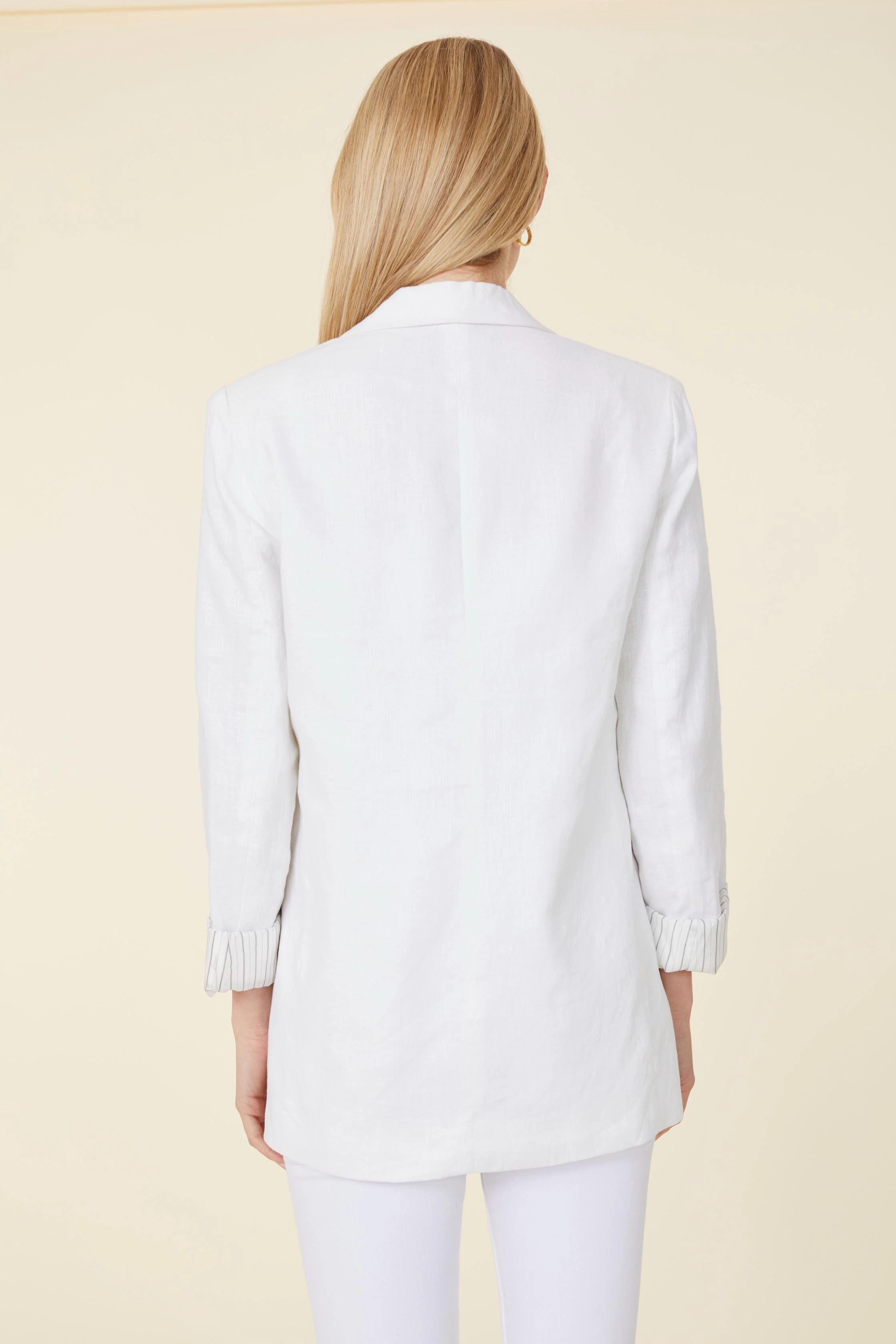 Dolce Cabo Willa Linen Blazer - White