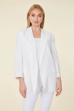Dolce Cabo Willa Linen Blazer - White summer dresses best deals