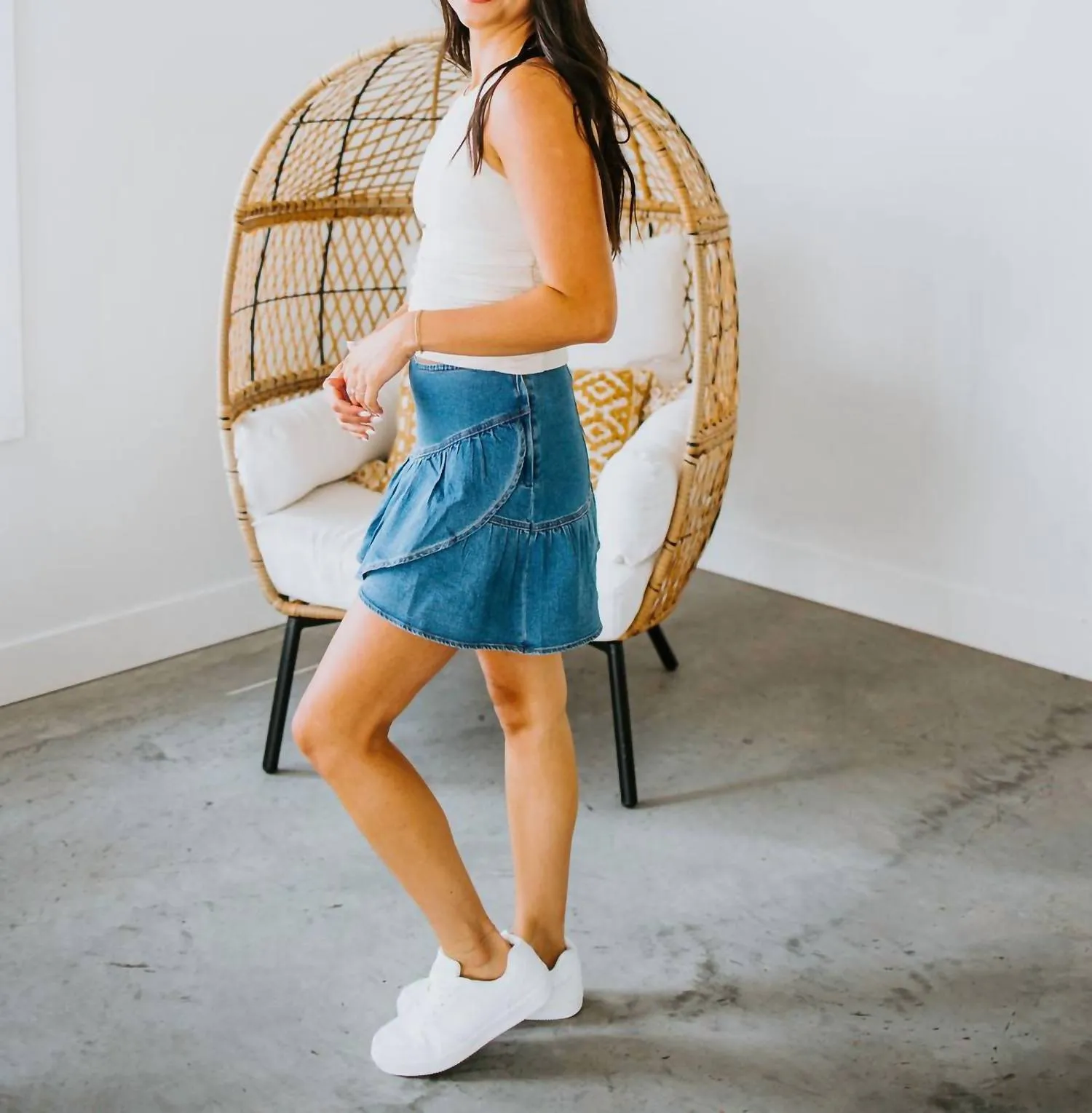 Dolly Denim Skirt In Medium Denim