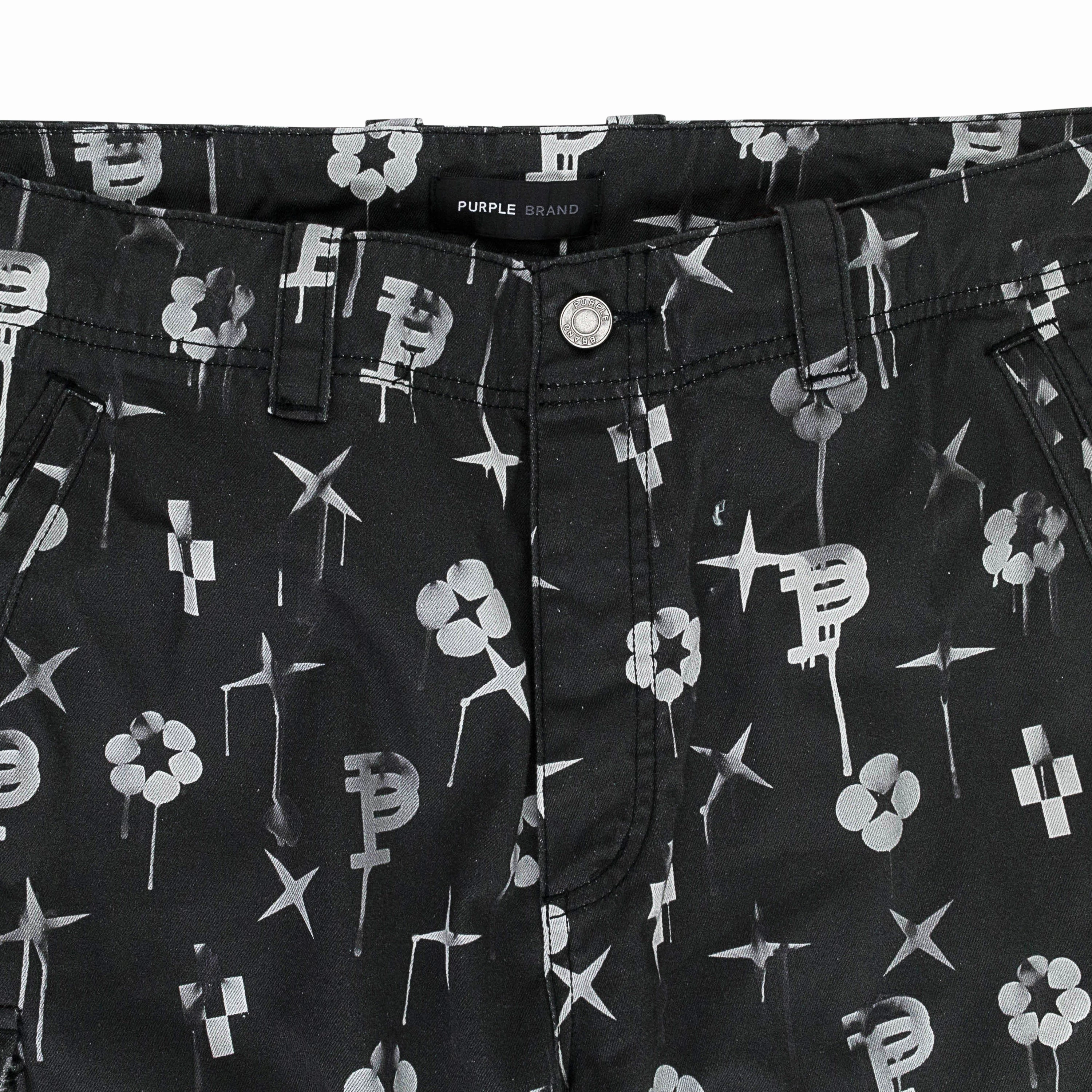 DOUBLE POCKET CARGO BLACK CARGO PANTS