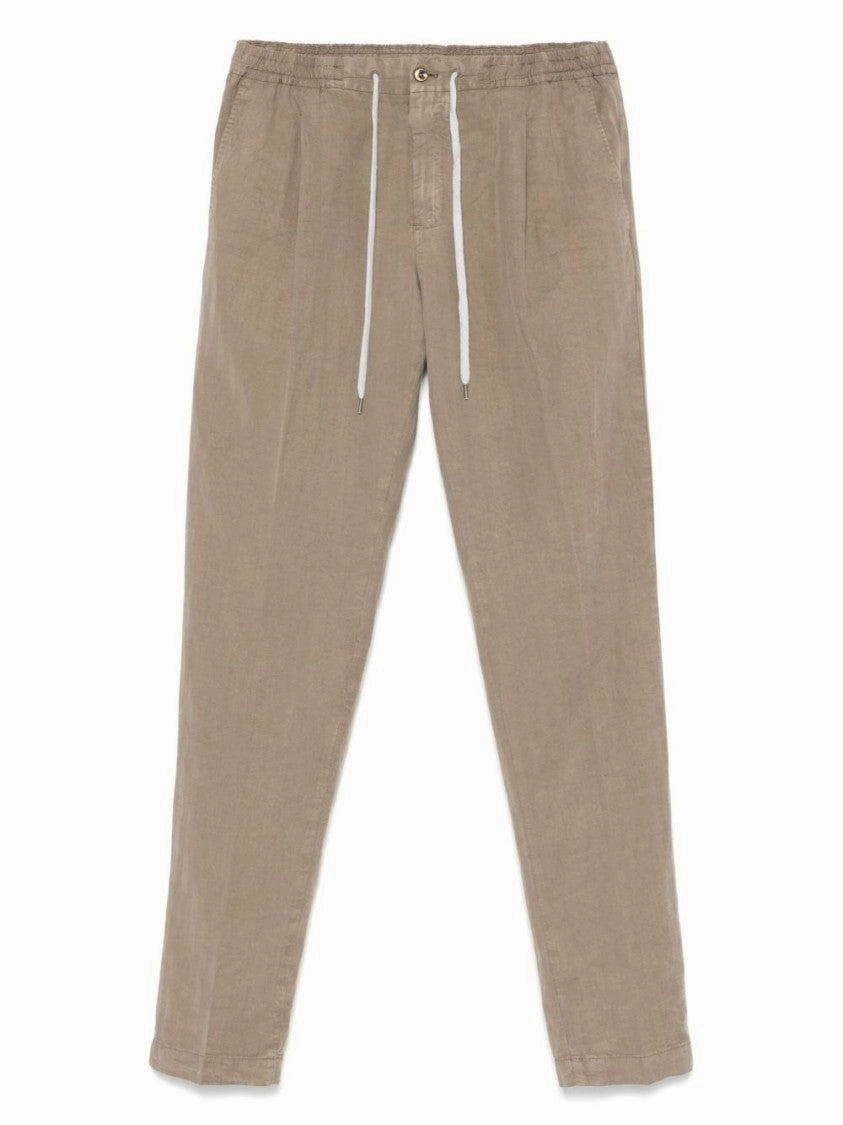 Dove Grey Trousers With Elasticated Waistband