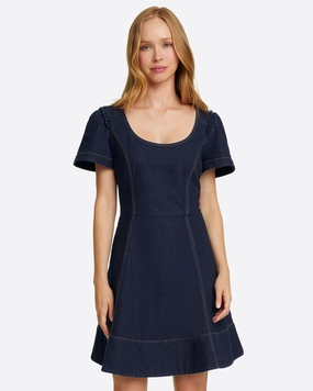 Draper James Faith Mini Dress - Dark Wash cheap womens dresses