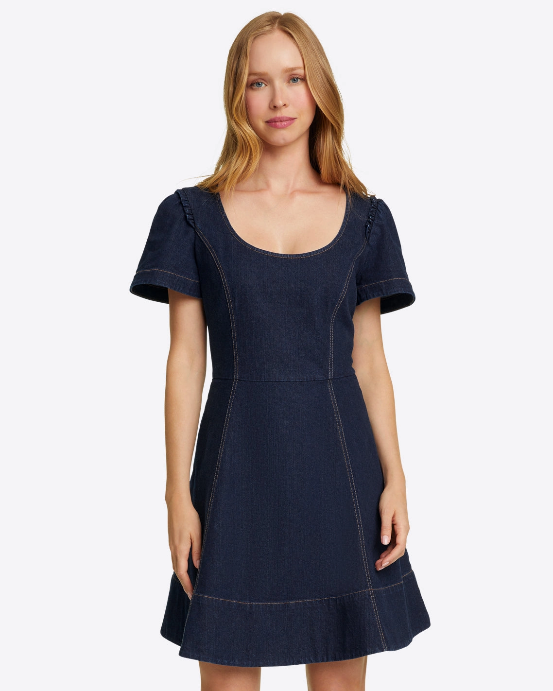Draper James Faith Mini Dress - Dark Wash cheap womens dresses