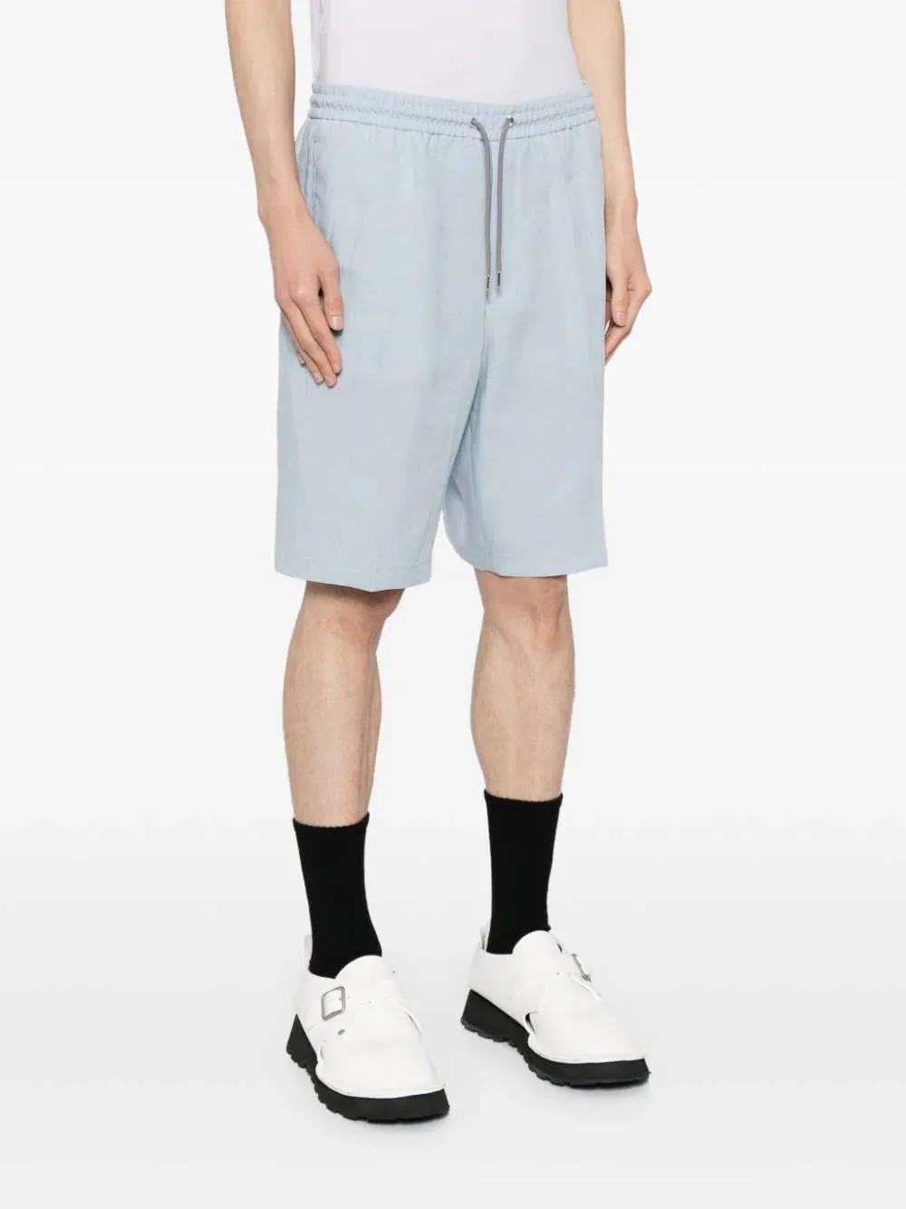 Drawstring-Waist Linen Shorts
