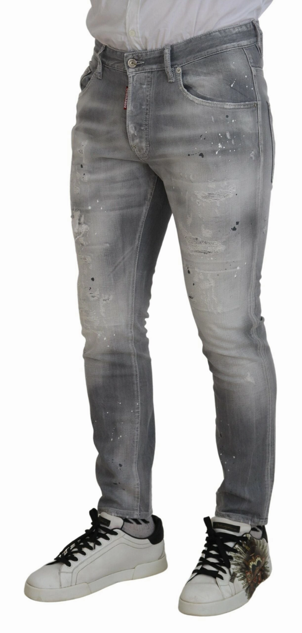 Dsqua  Washed Cotton Slim Fit Casual Men blue Men's Jeans