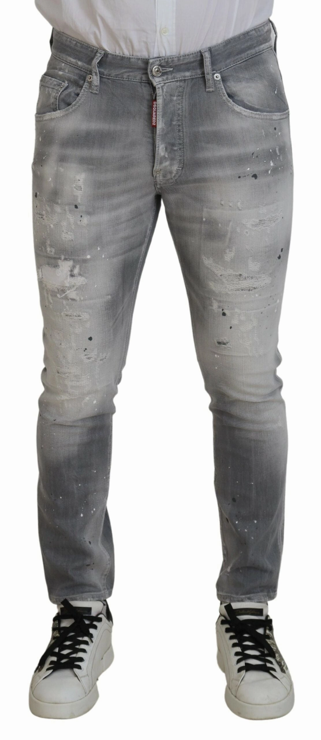 Dsqua  Washed Cotton Slim Fit Casual Men blue Men's Jeans
