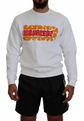 Dsquared2 Cotton Printed Long Sleeves Pullover Men's Sweater (Pre-Owned) chunky knit discount