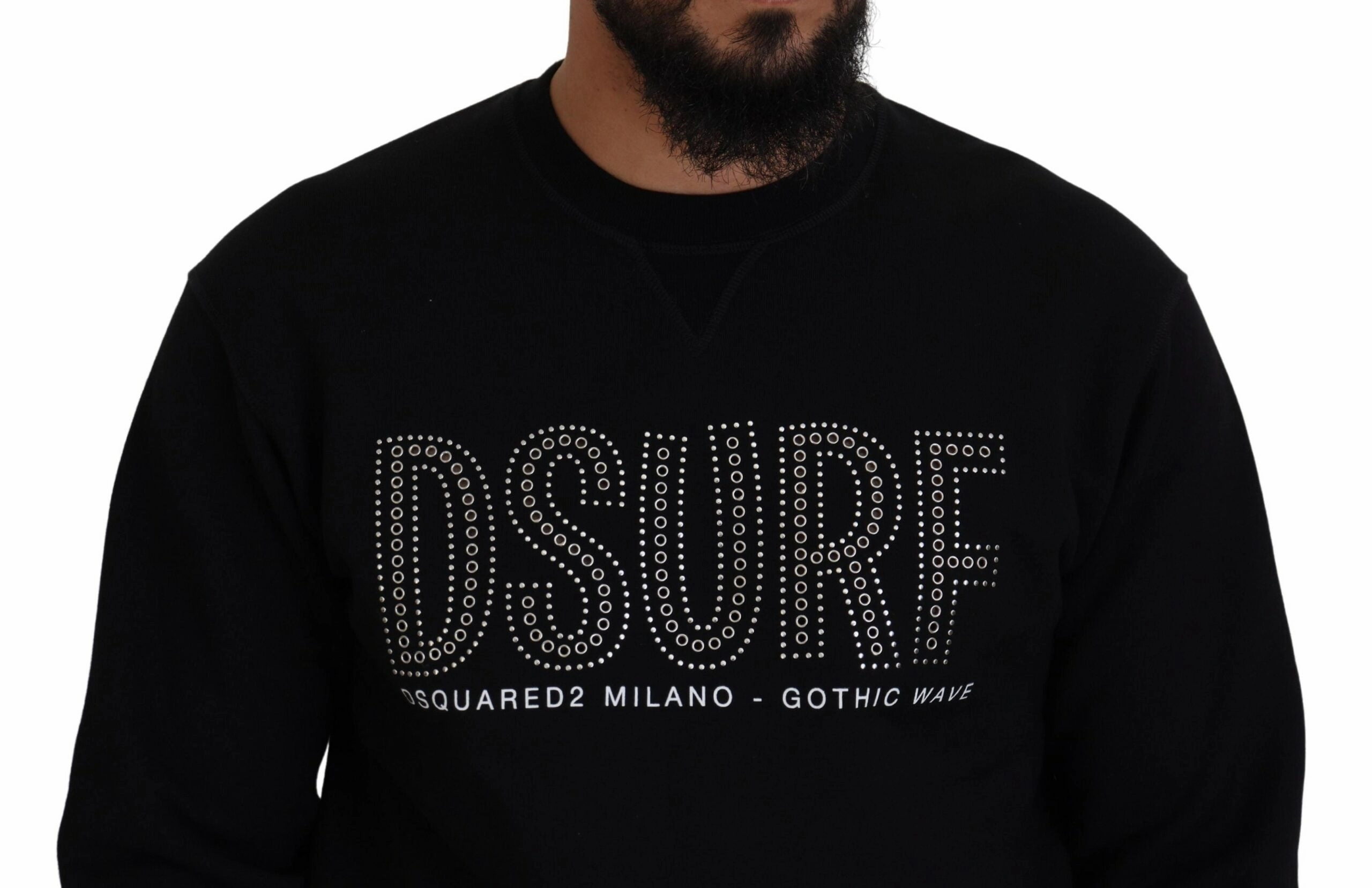 Dsquared2 Cotton Printed Long Sleeves Pullover Men's Sweater (Pre-Owned)