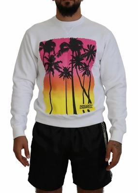 Dsquared2 Cotton Printed Long Sleeves Pullover Men's Sweater (Pre-Owned) chunky knit discount