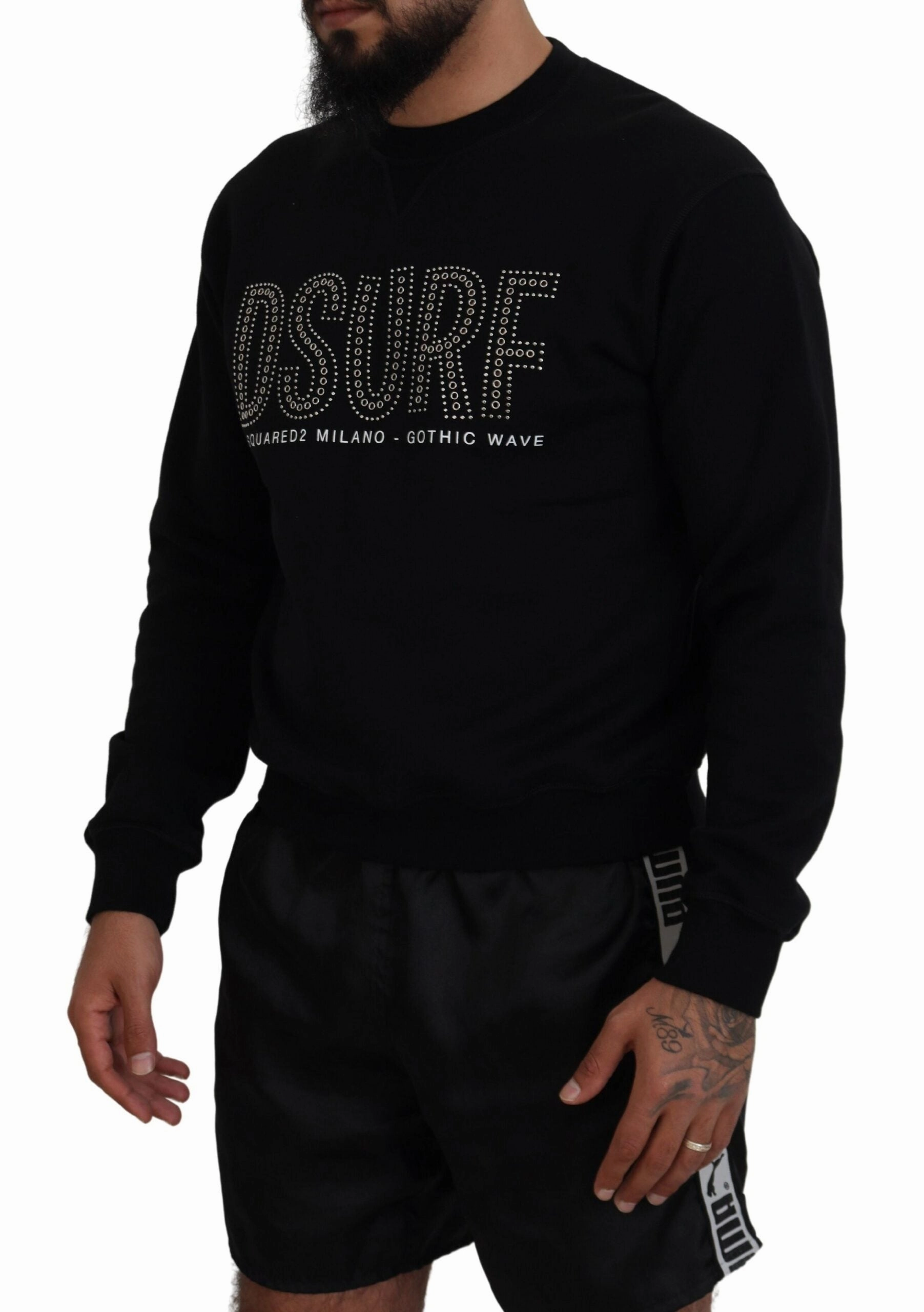 Dsquared2 Cotton Printed Long Sleeves Pullover Men's Sweater (Pre-Owned)