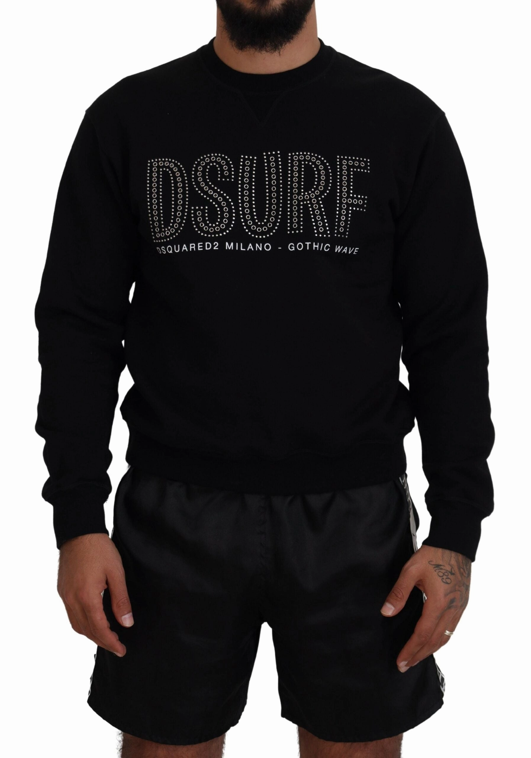 Dsquared2 Cotton Printed Long Sleeves Pullover Men's Sweater (Pre-Owned) chunky knit discount