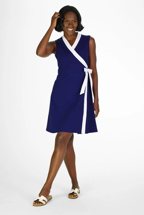 Duffield Lane Adrian Dress - Royal Navy with White Trim maxi dresses clearance