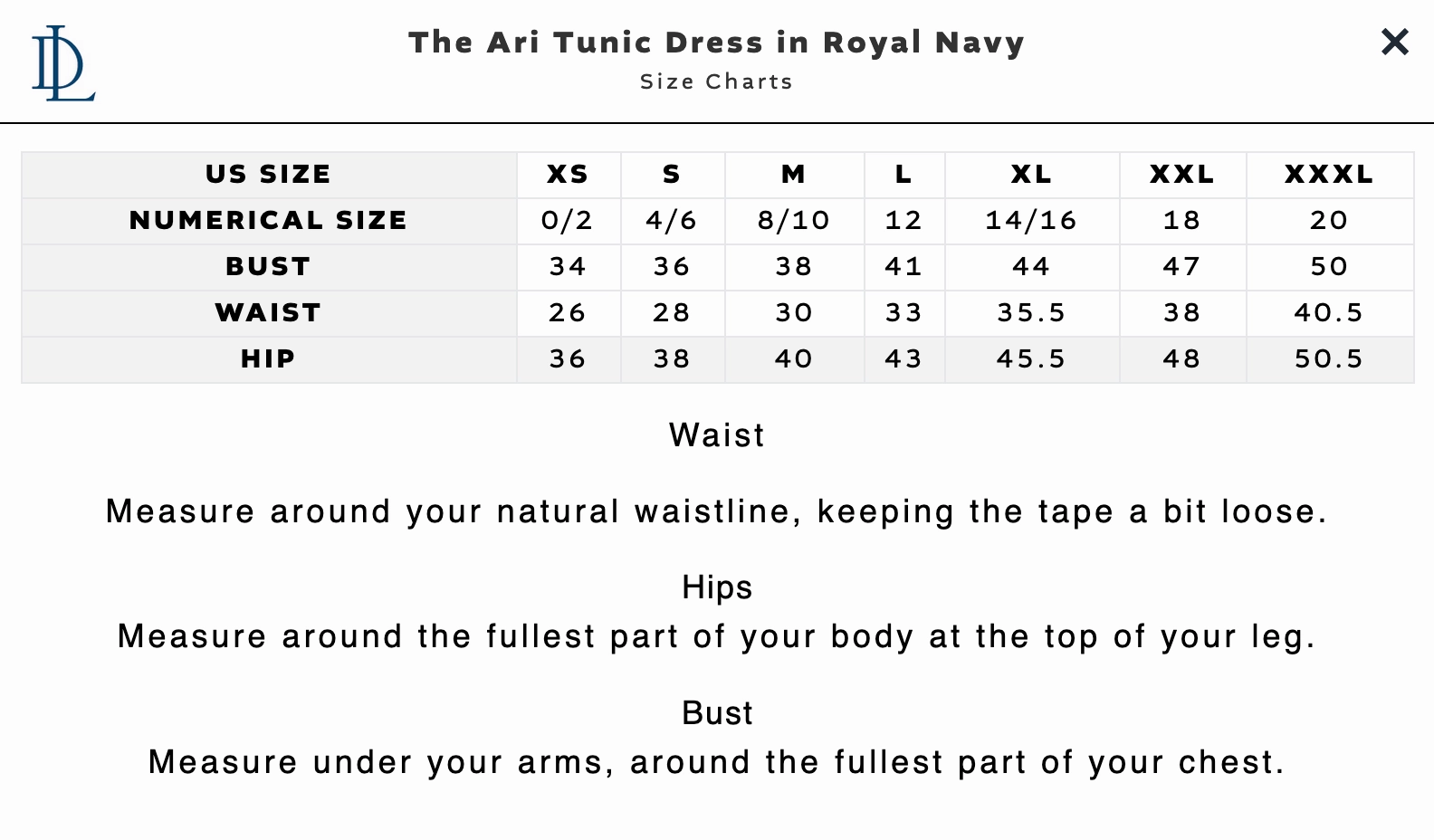 Duffield Lane Ari Tunic Dress - Royal Navy