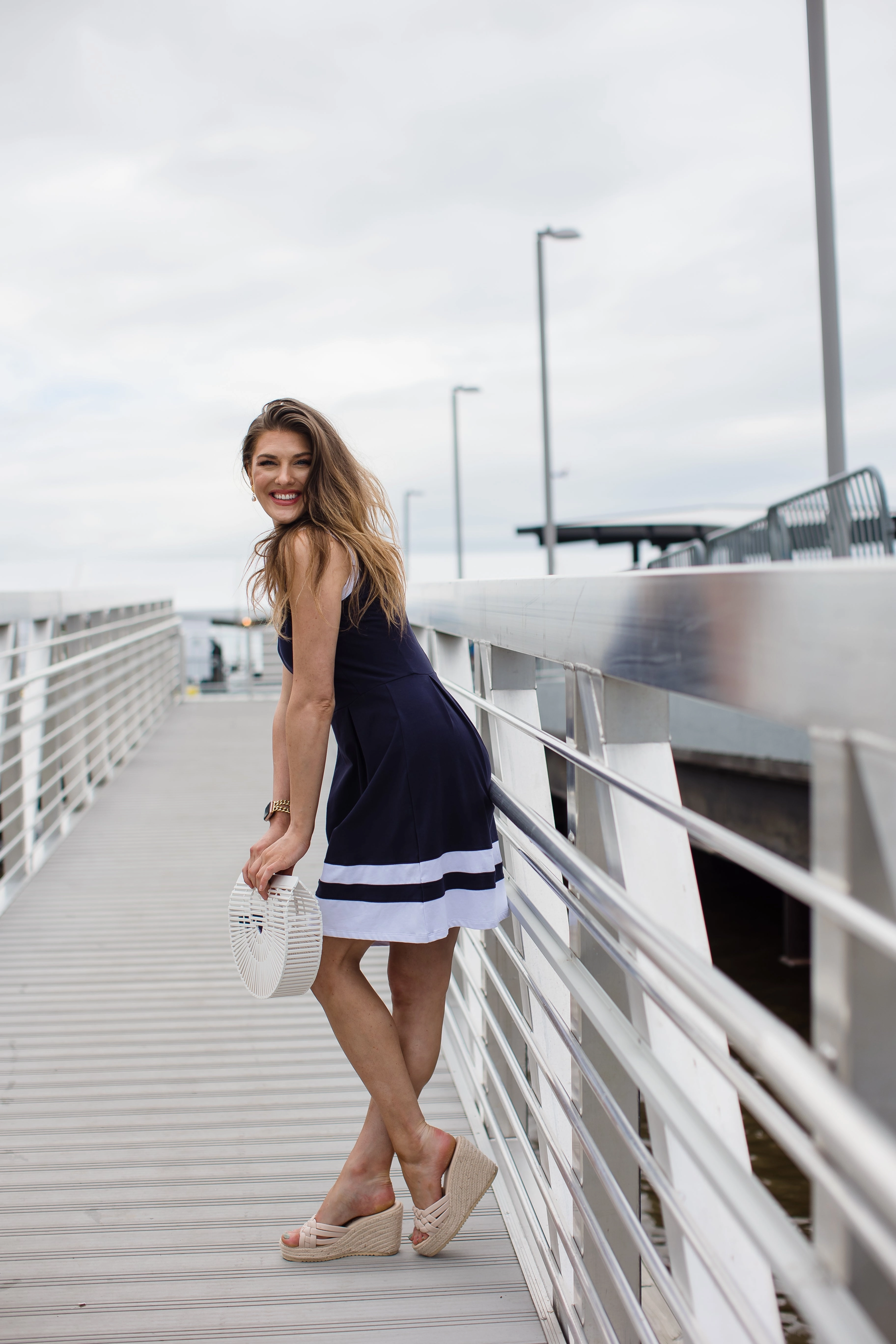 Duffield Lane Carroll Dress - Navy/White