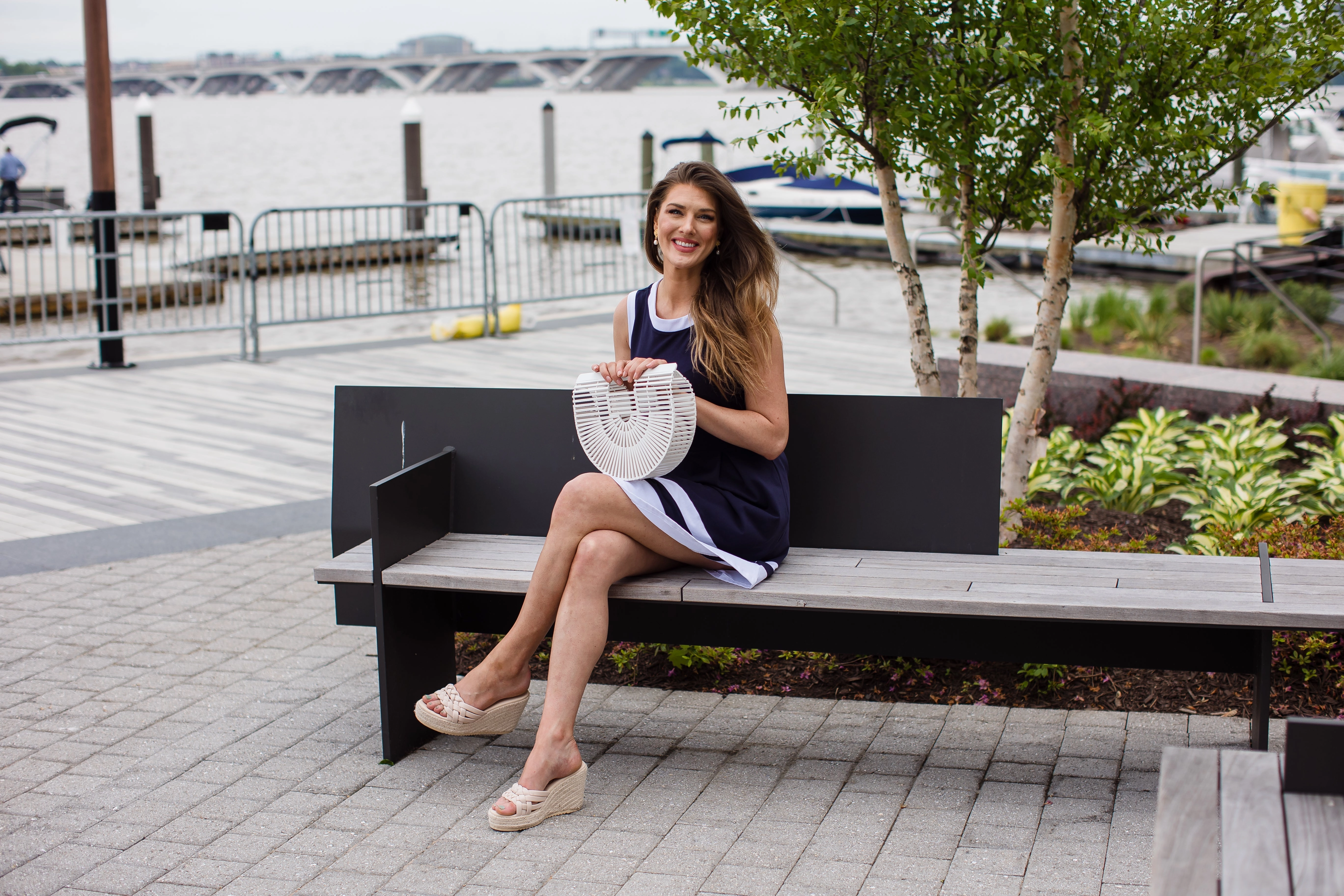 Duffield Lane Carroll Dress - Navy/White
