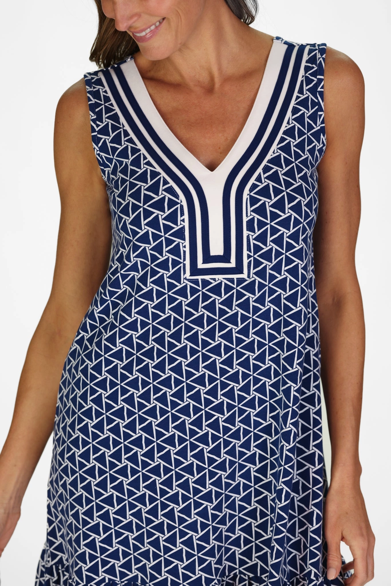 Duffield Lane Daisy Dress - Navy Flags