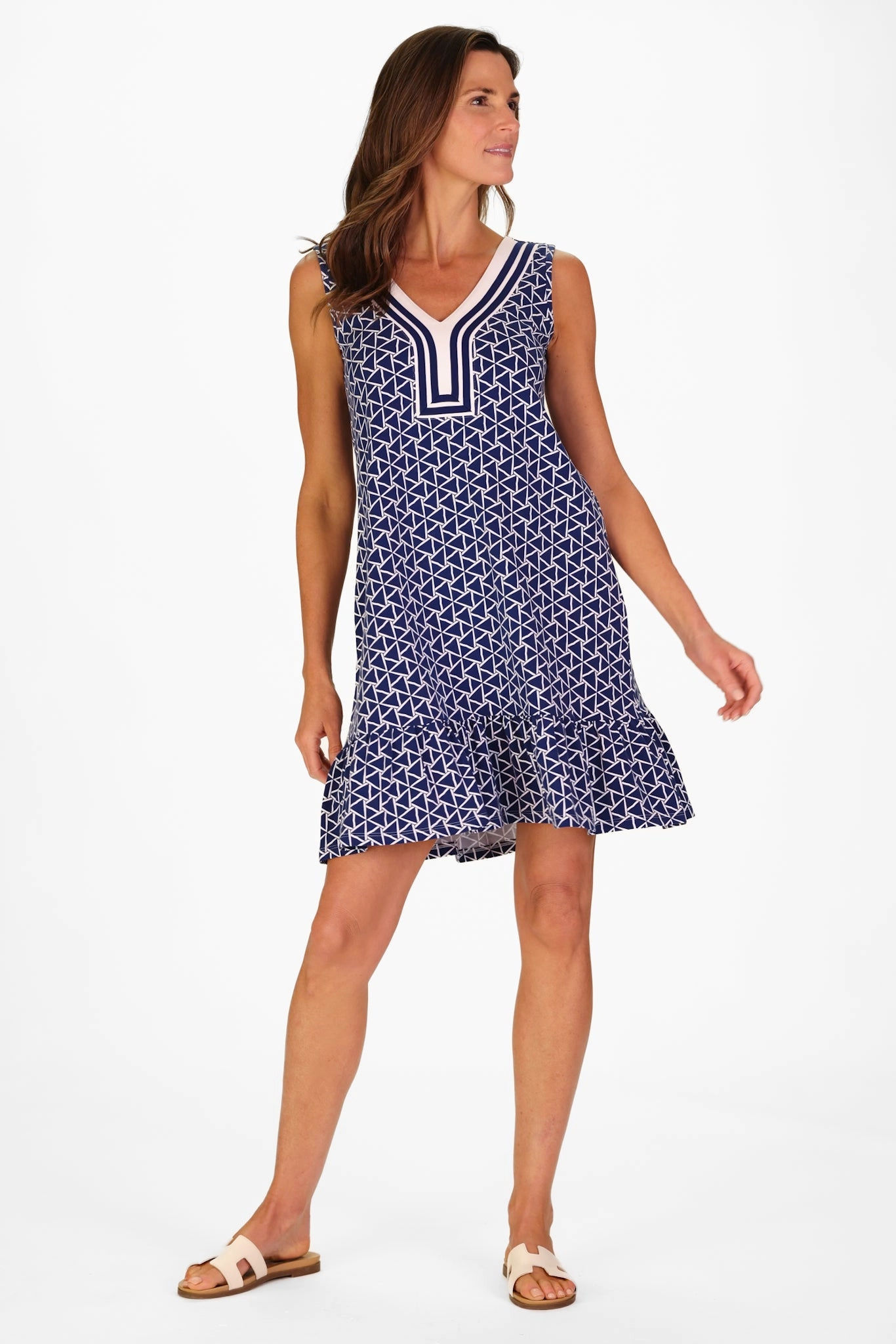 Duffield Lane Daisy Dress - Navy Flags
