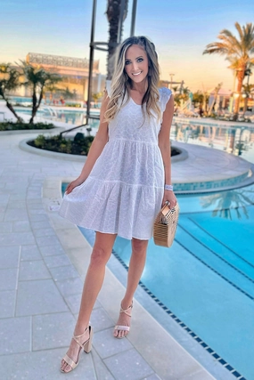 Duffield Lane Gwen Dress - White Eyelet cheap womens dresses
