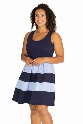Duffield Lane Ludington Dress - Navy/Periwinkle maxi dresses clearance