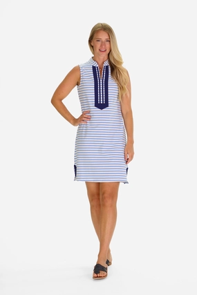 Duffield Lane Mackinac Dress - Blue Sky & White Stripe maxi dresses clearance