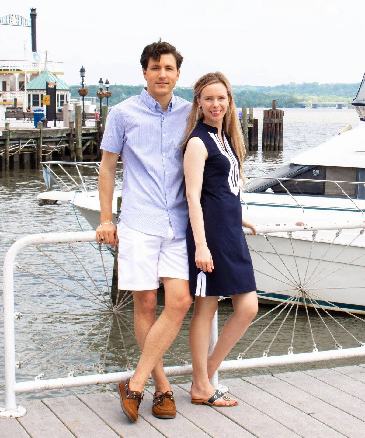 Duffield Lane Mackinac Dress - Solid Navy w/ White - Lucky Knot Edition