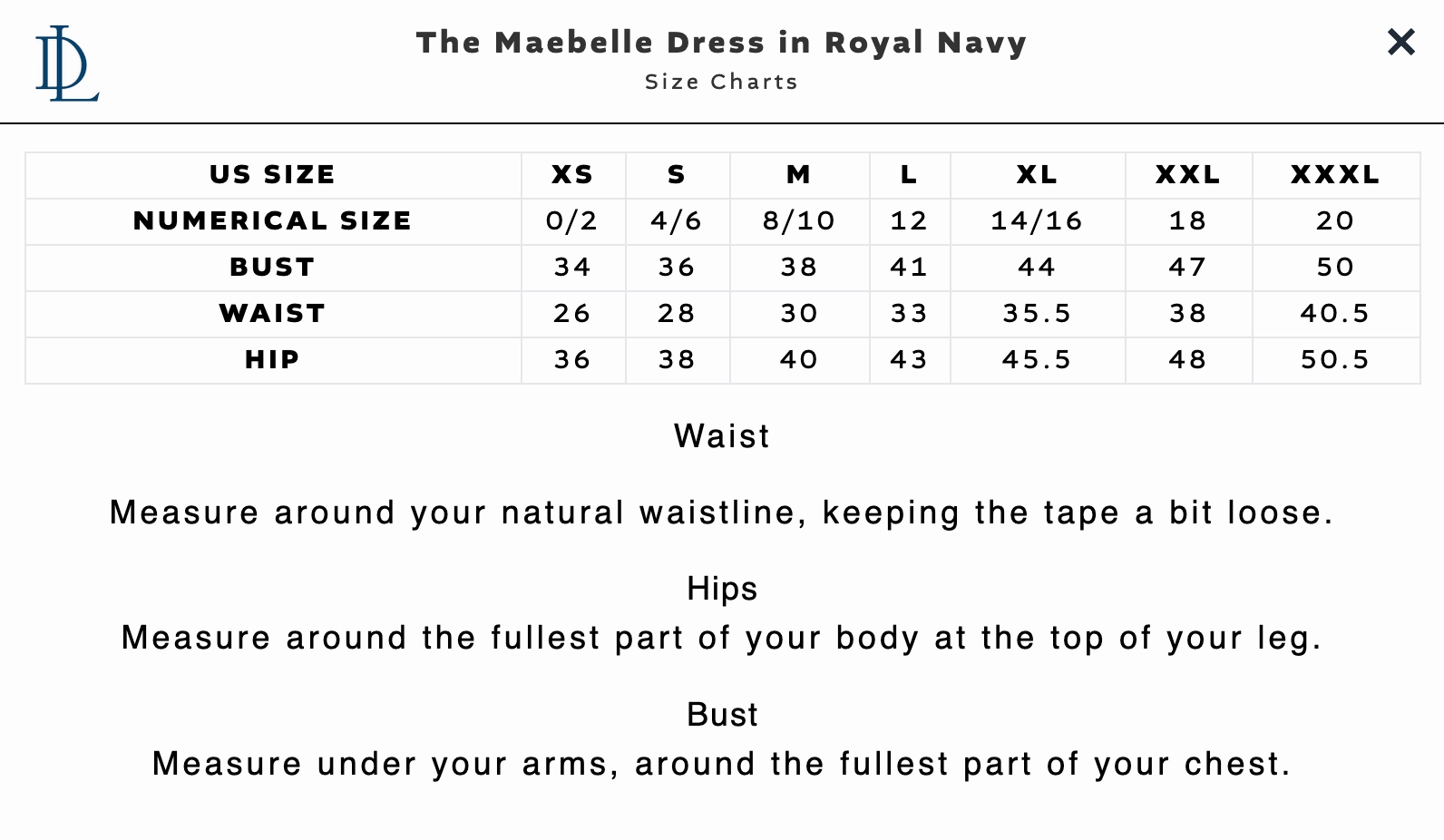 Duffield Lane Maebelle Midi Dress - Royal Navy