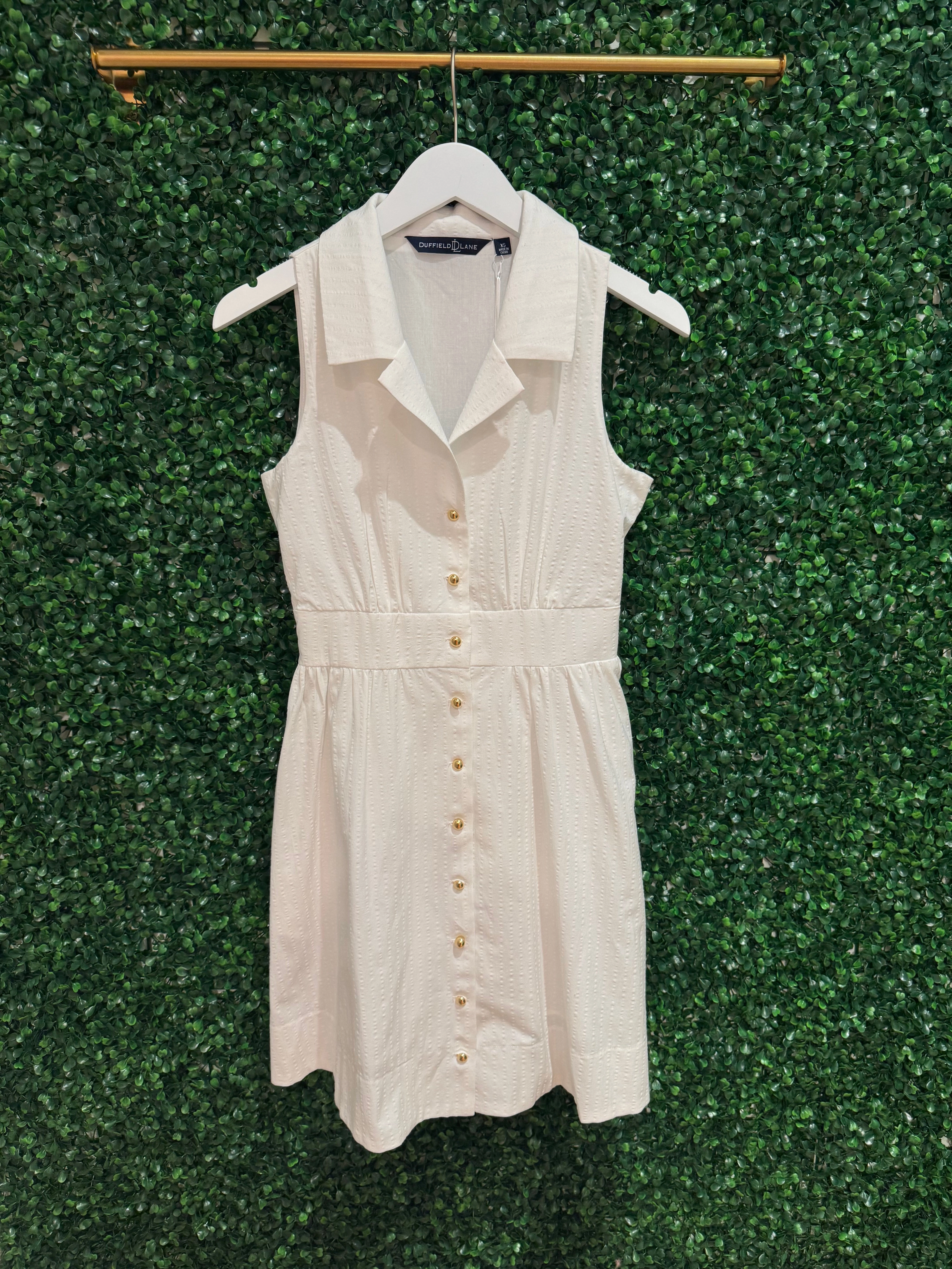 Duffield Lane Ridley Dress - White Seersuckser