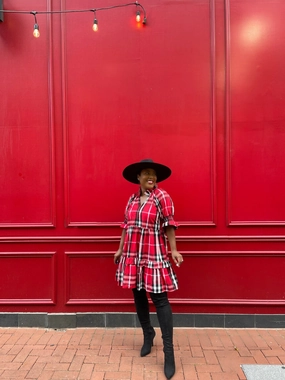 Duffield Lane Skye Dress - Red Plaid maxi dresses clearance