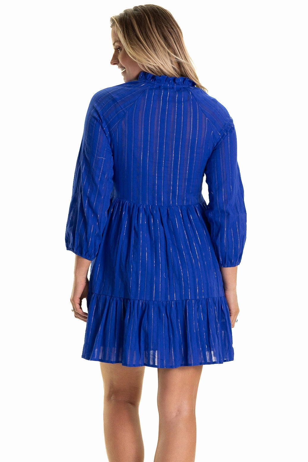 Duffield Lane Wren Dress - Bright Blue Metallic