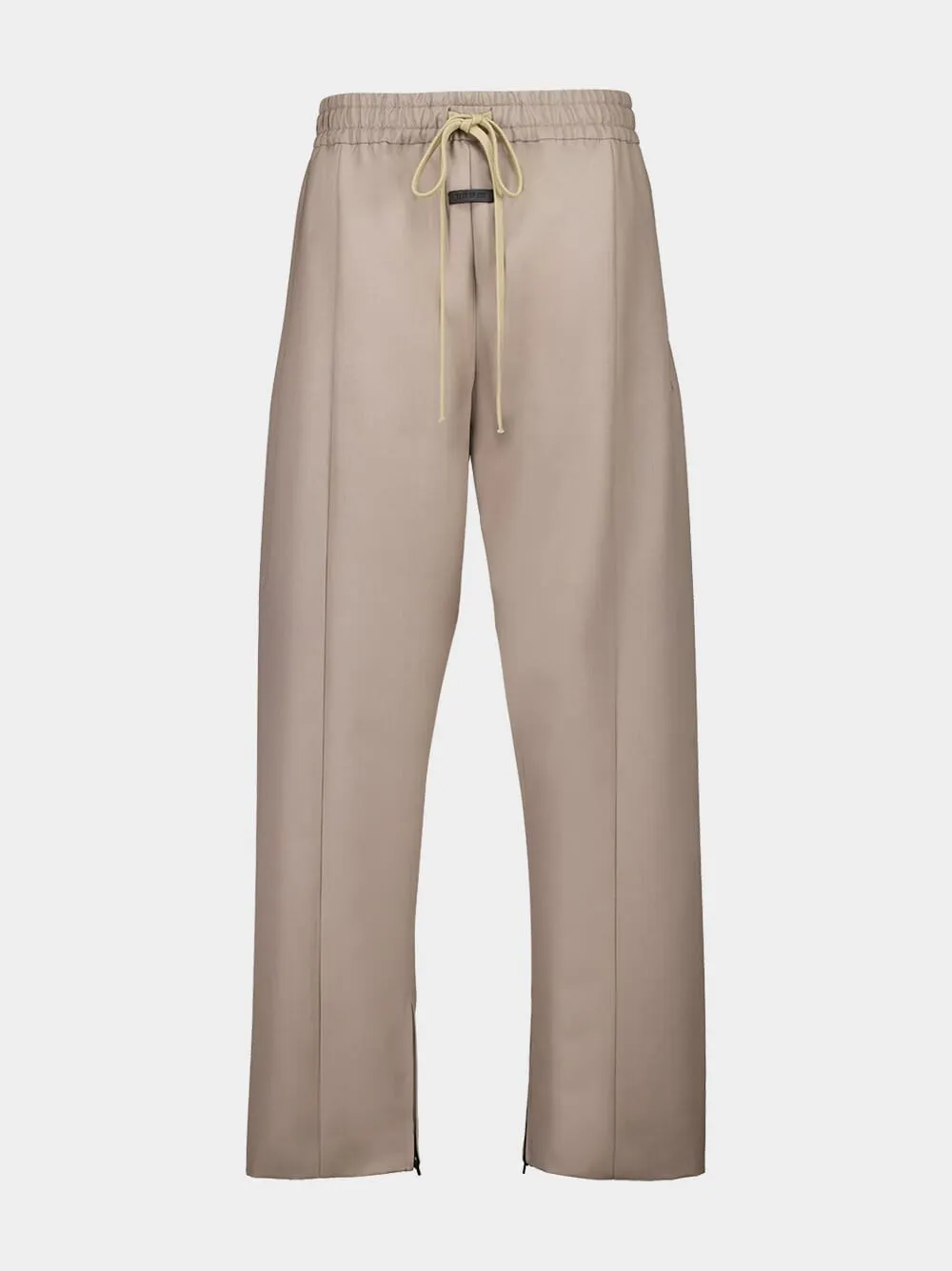 Dusty Beige Wool Center Seam Track Pants Bottoms Mens - cheap mens shorts online
