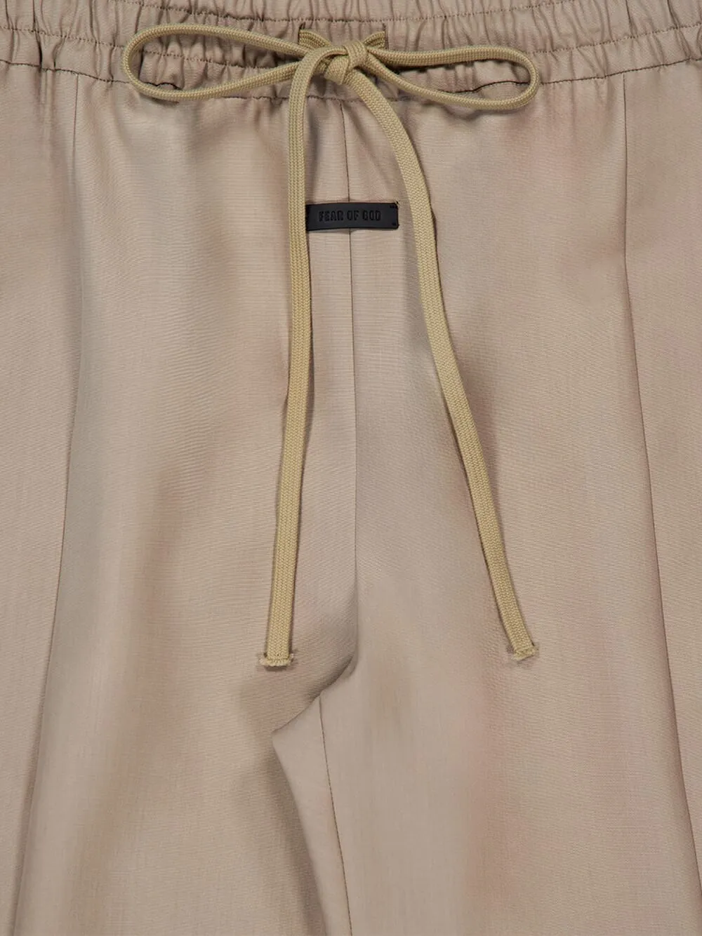 Dusty Beige Wool Center Seam Track Pants