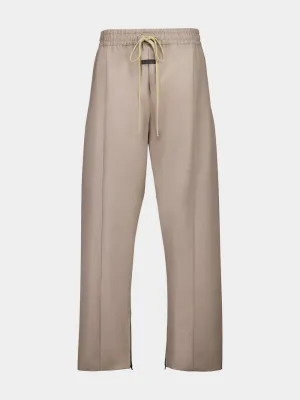 Dusty Beige Wool Center Seam Track Pants Bottoms Mens - cheap mens shorts online