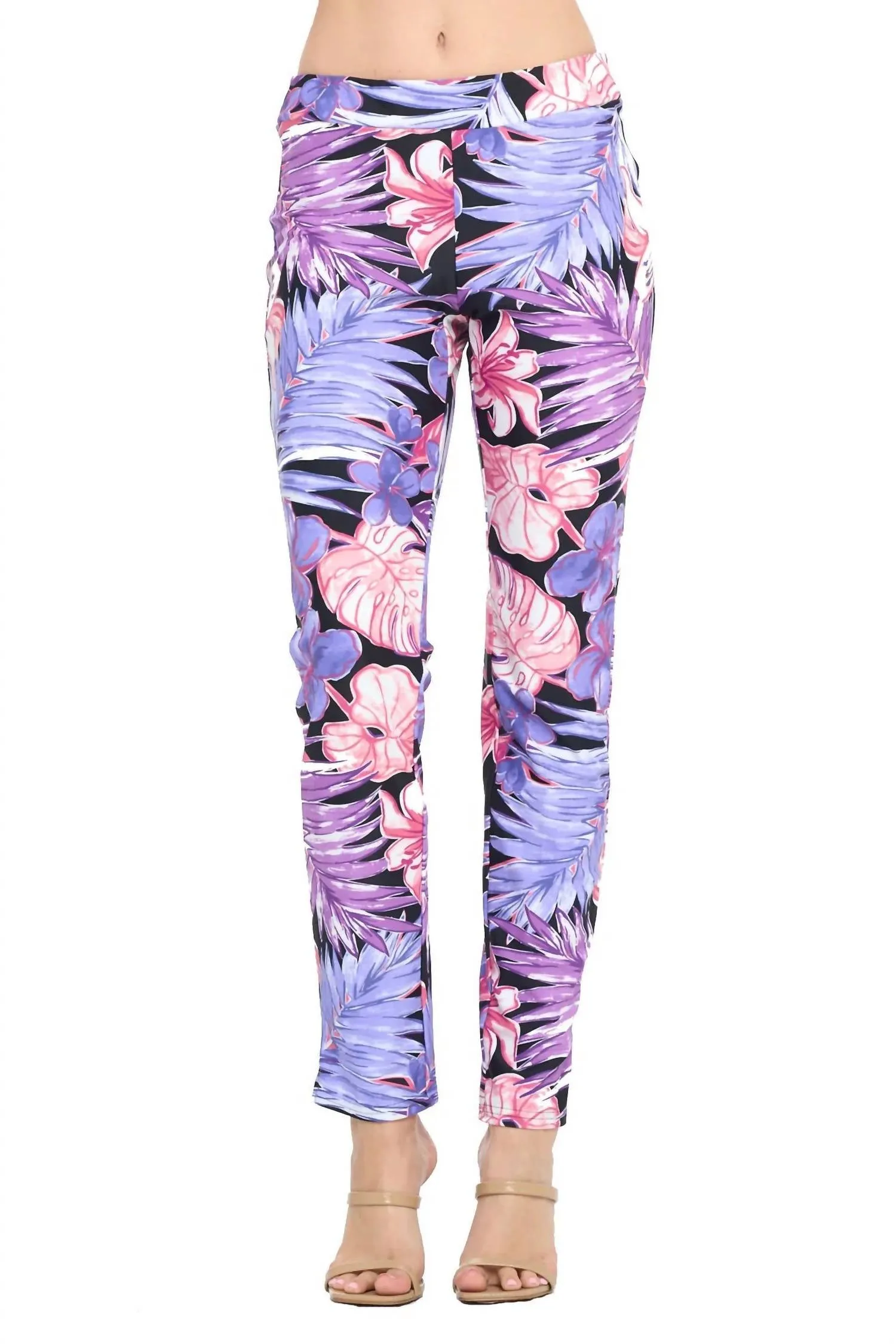 Eliza Cropped Pant In Purple Multi Activewear Womens - cheap workout clothes for women