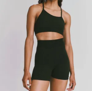 Elliptic Crop Top In Black/dark Charcoal Activewear Womens - yoga pants clearance