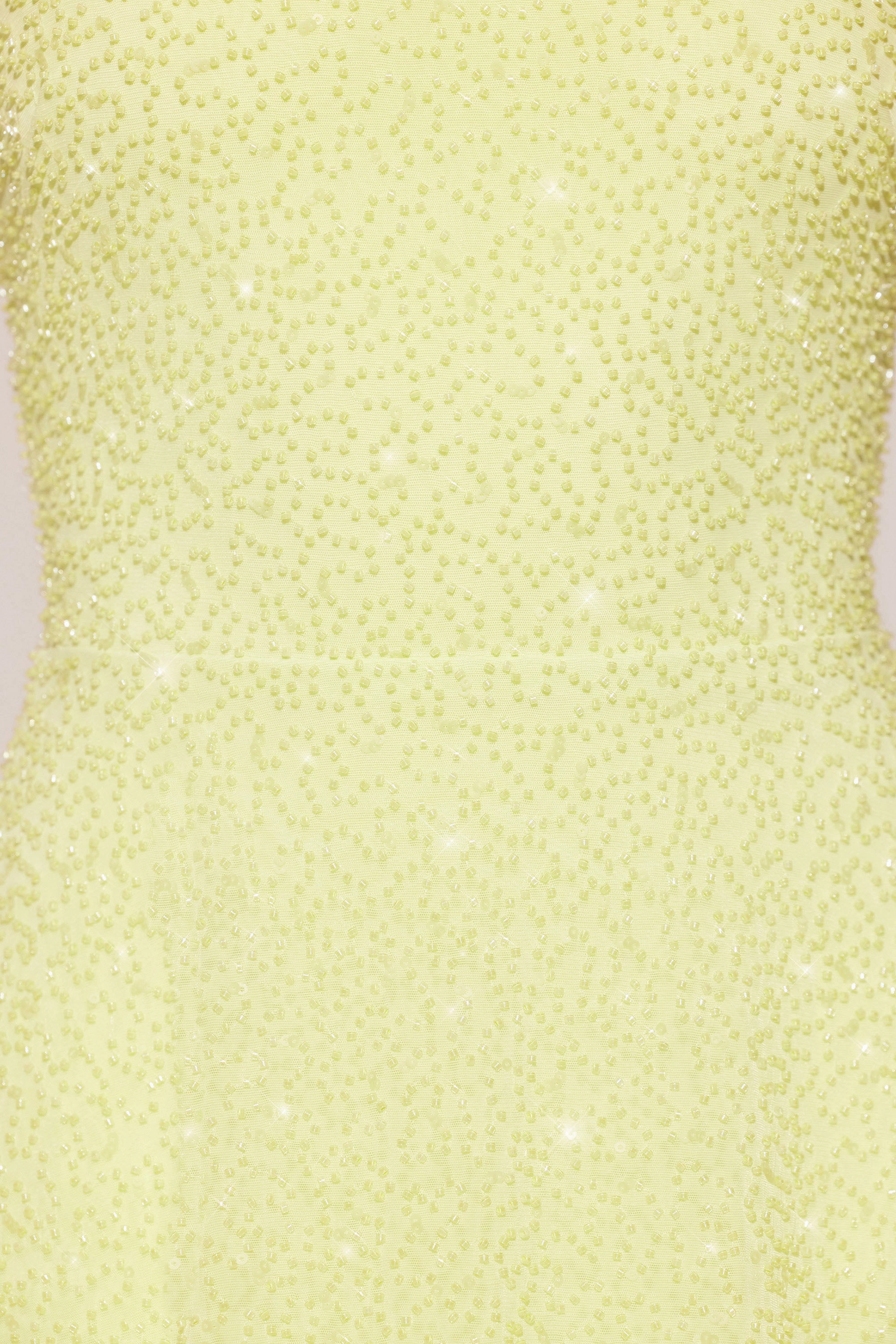 Embellished Multi Wear A-Line Mini Dress in Lime Green