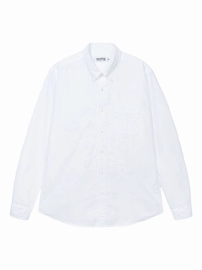 Embroidered Logo Button-Up Shirt mens polos clearance