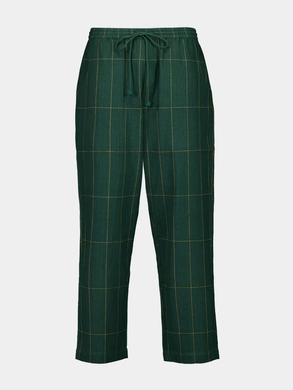 Emerald Green Anthem Hand-Woven Cotton Pants Bottoms Mens - cheap mens shorts online