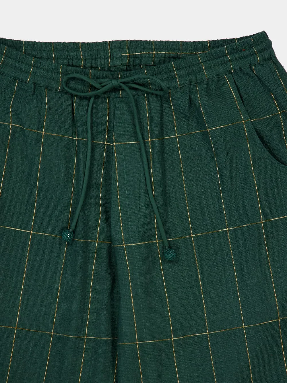 Emerald Green Anthem Hand-Woven Cotton Pants