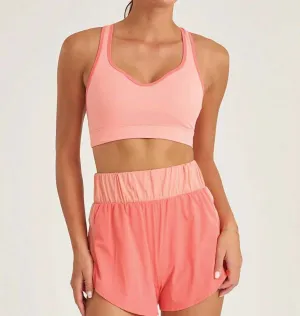 Endure Open Back Tank Sports Bra In Melon Orange Activewear Womens - yoga pants clearance