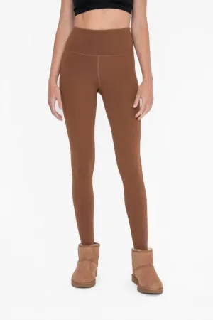 Essential Solid Legging In Cocoa Dust Activewear Womens - fitness leggings online