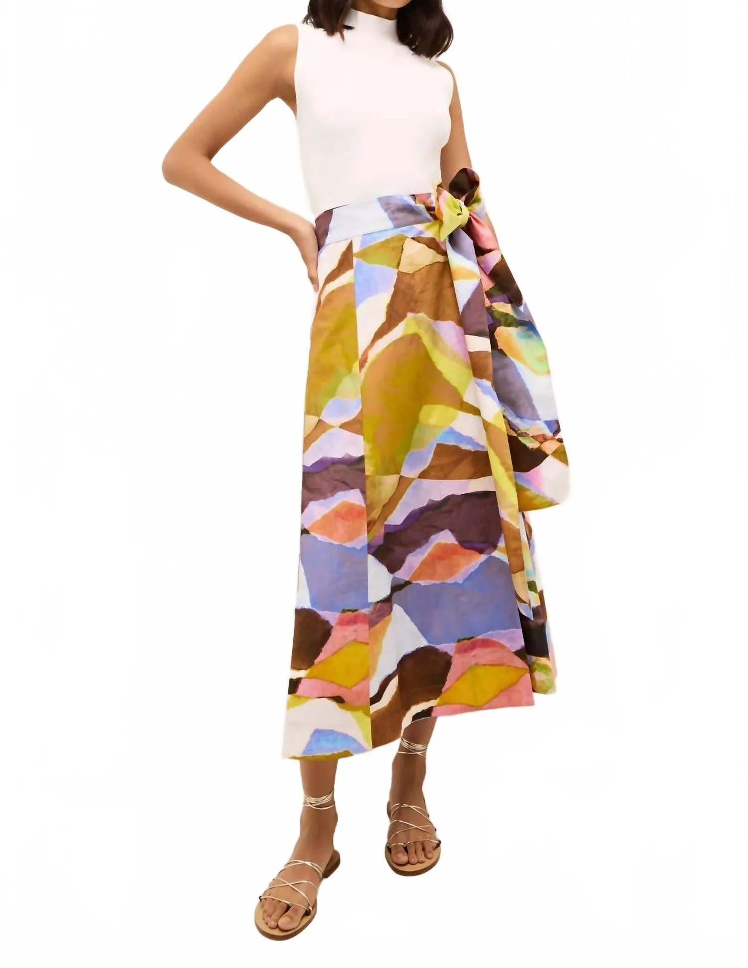 Estine Wrap Skirt In Opal Stone