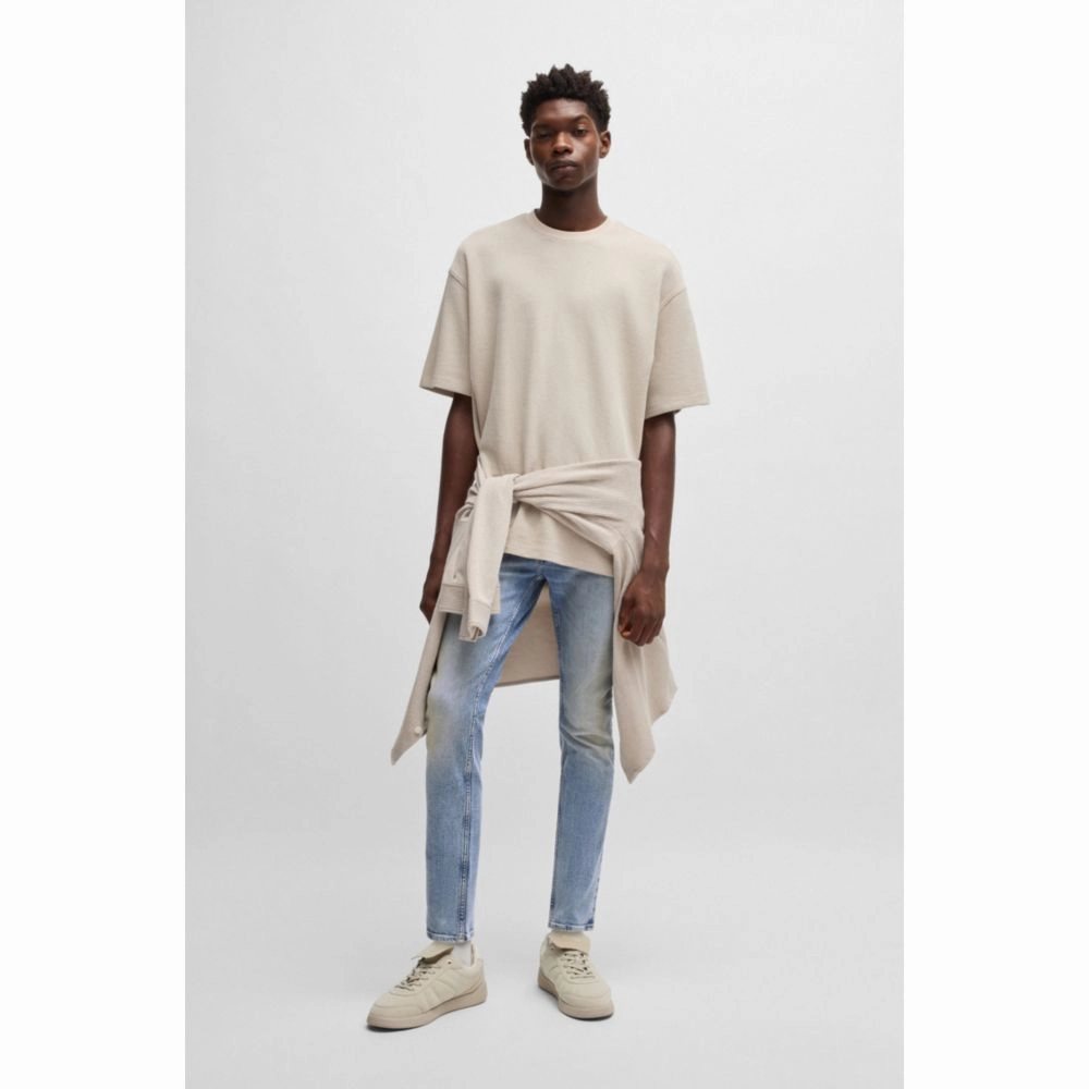 Extra-slim-fit jeans in stonewashed blue stretch denim