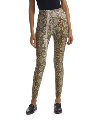 Faux Leather Animal Print Legging In Neon Snake Activewear Womens - sports bras best price